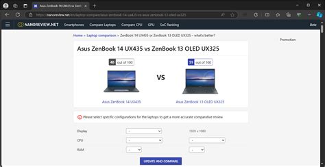 Laptop Comparison by Specs & Tests – NanoReview.
